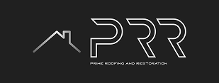Logo for Prime Roofing and Restoration, a Georgia-based company, features a minimalist house roof and bold, outlined PRR initials. The tagline "Prime Roofing and Restoration" appears below, highlighting expert roofing services.